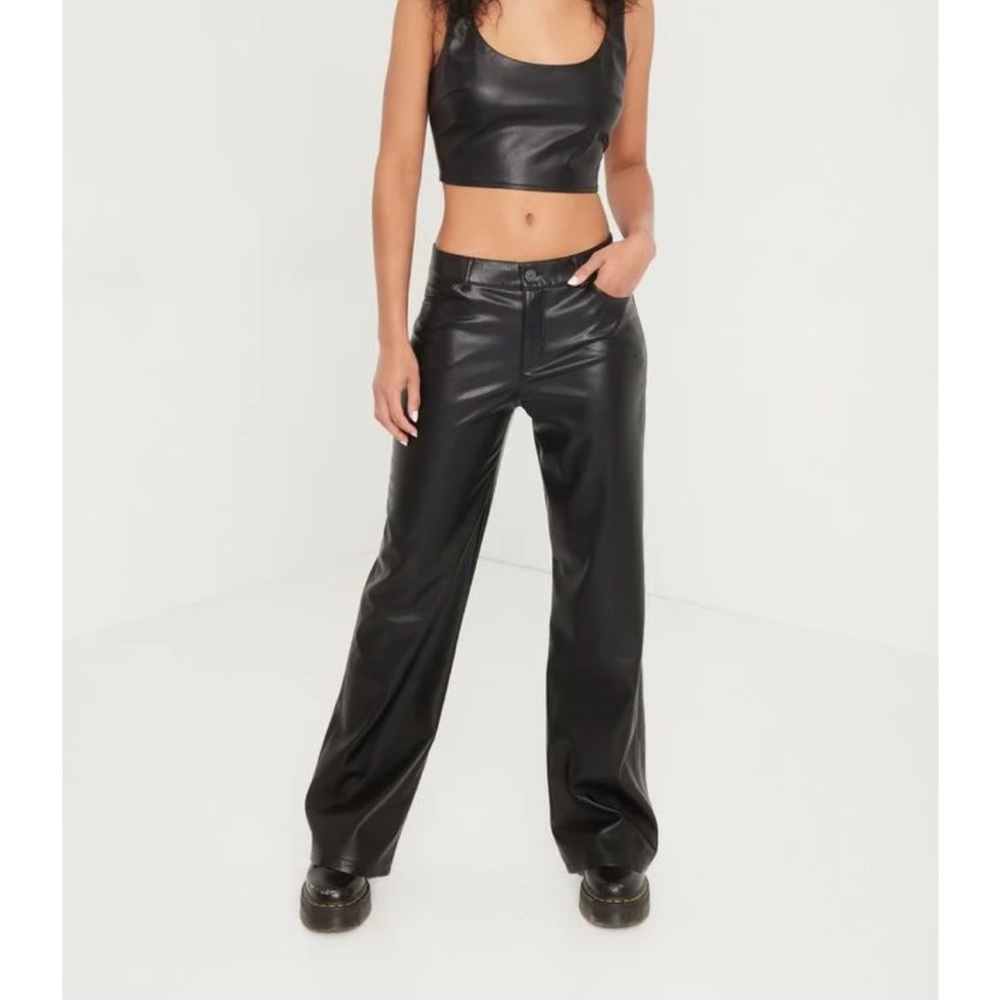 Garage faux leather pants